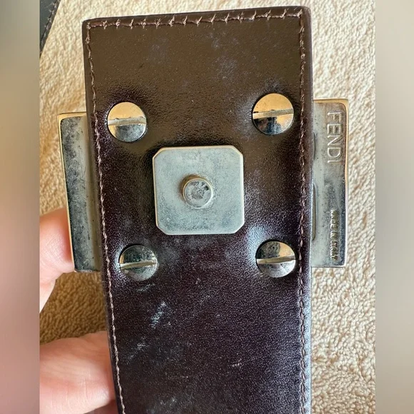 RARE VINTAGE FENDI handbag ๐ Fendi Zucchino hobo bag in brown GOOD CONDITION! - Picture 10 of 16